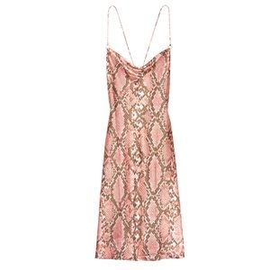 Victoria’s Secret Long Satin Slip Pink Snakeskin